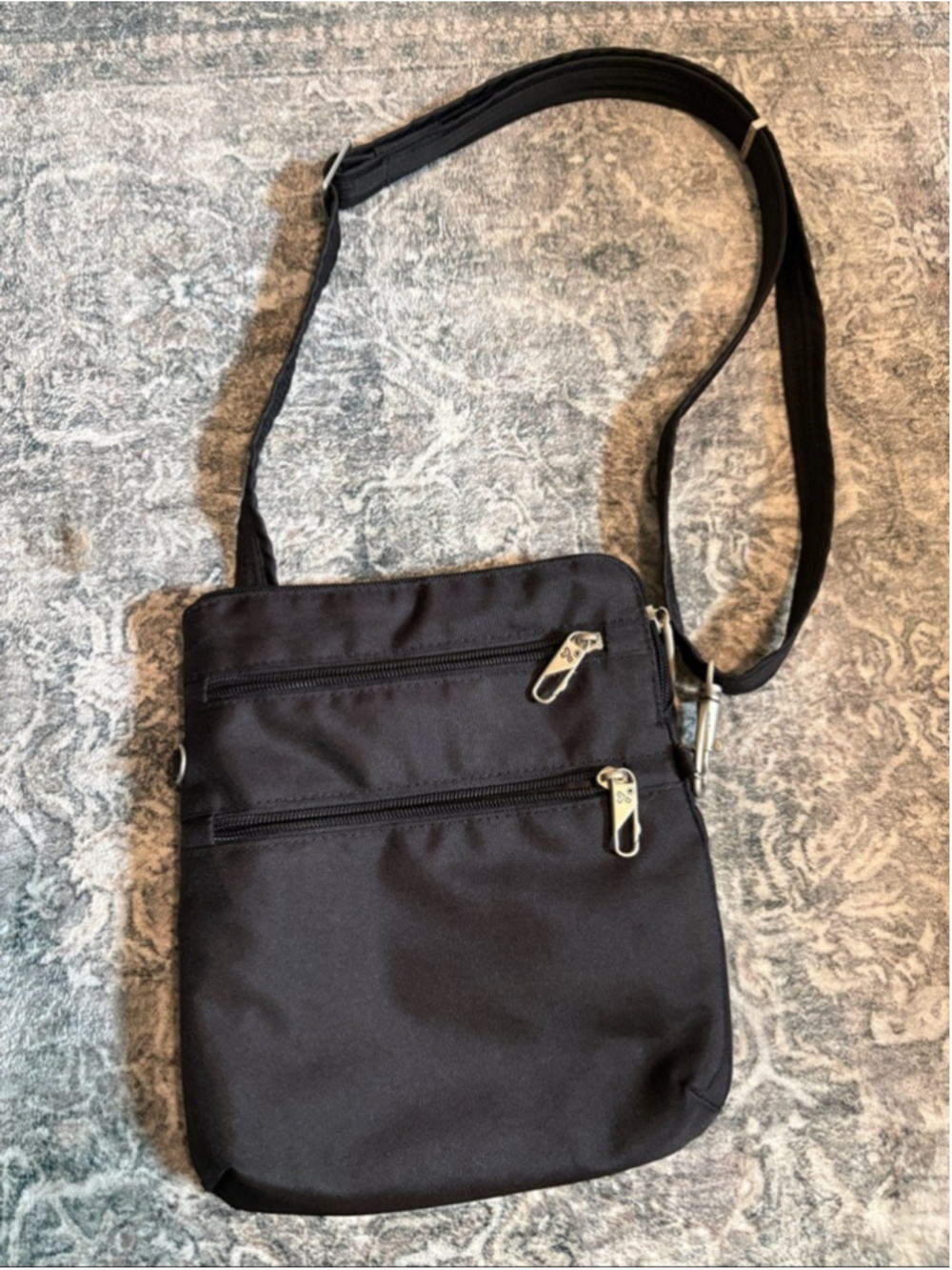 Travelon Anti Theft Classic Slim Double Zip Crossbody Bag